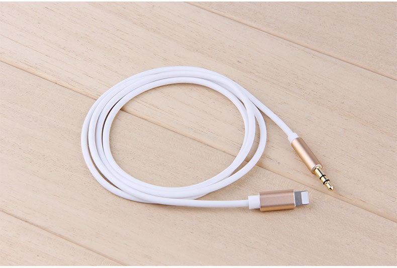 Compatible con Apple, para iPhone desde el 5 hasta el 14, Línea de audio auxiliar para vehículo, Línea de caja de audio, Interfaz Lightning Turn 3.5