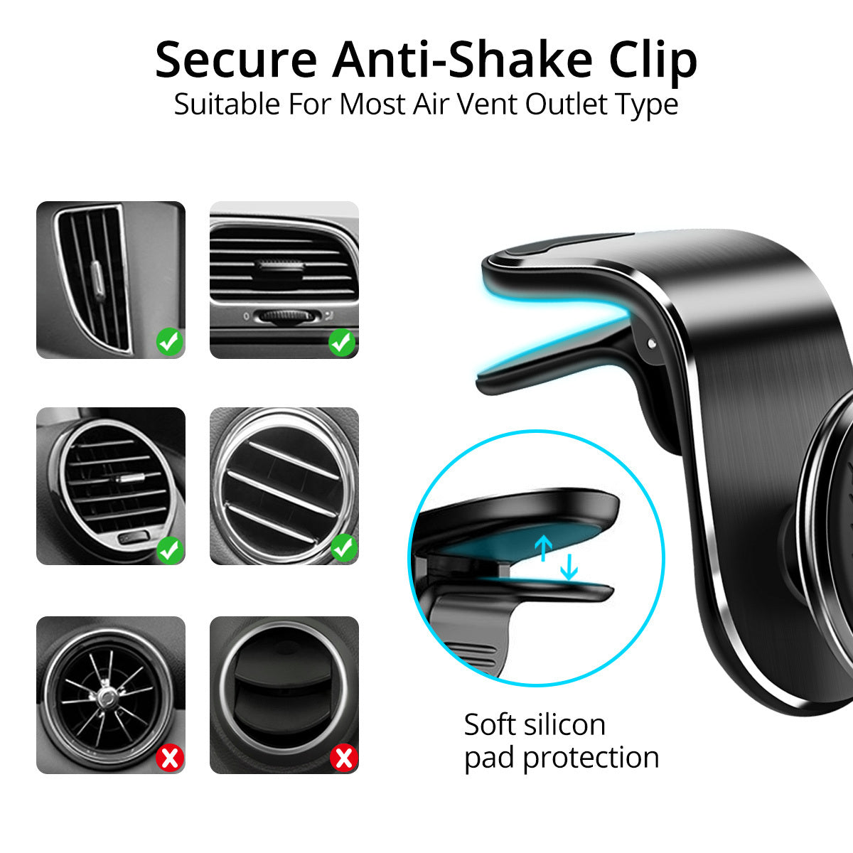 Soporte magnético para teléfono de coche, soporte magnético para ventilación de aire, soporte para teléfono inteligente, soporte giratorio para coche