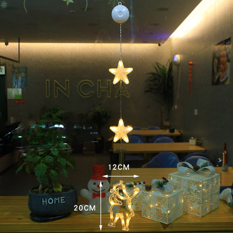 3 luces LED navideñas con forma de estrella para colgar en el árbol de Navidad, adornos para ventanas, decoración para el hogar, Navidad, Año Nuevo