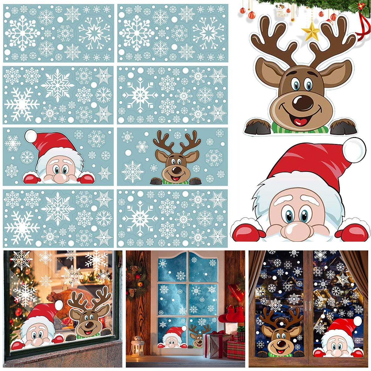Christmas Snowflake Window Stickers (4 Sheets)
