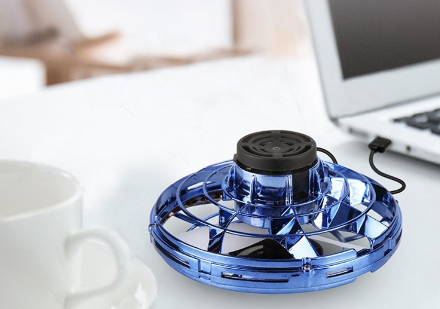 Mini giroscopio de dedo interactivo, juguete de descompresión, dron LED tipo OVNI, helicóptero volador, juguete giratorio para niños