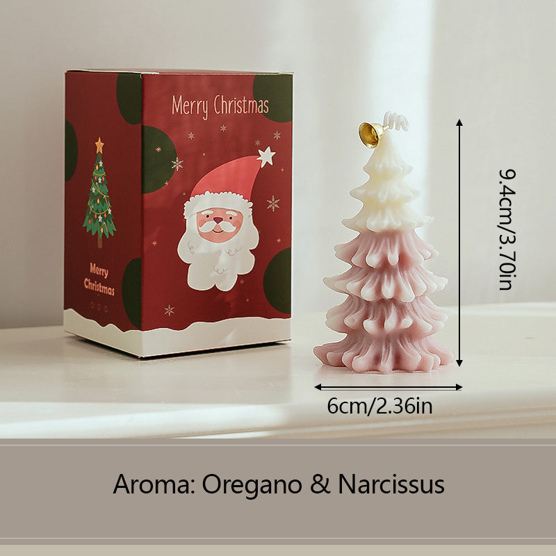 Vela de Feliz Navidad 3D con forma de árbol de Navidad, velas de aromaterapia, adornos para Navidad, fiesta de Año Nuevo, decoración del hogar, regalo de Navidad