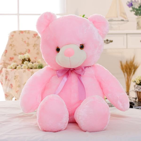 Oso de peluche LED creativo con luz, peluche colorido y brillante, regalo de Navidad para niños, almohada