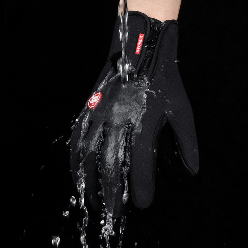 Guantes de invierno para pantalla táctil, para motocicleta, deslizantes, impermeables, deportivos, con forro polar