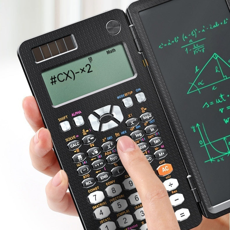 Calculadora científica plegable 2 en 1, tableta de escritura a mano, calculadora con función de aprendizaje, calculadora científica de escritorio plegable.