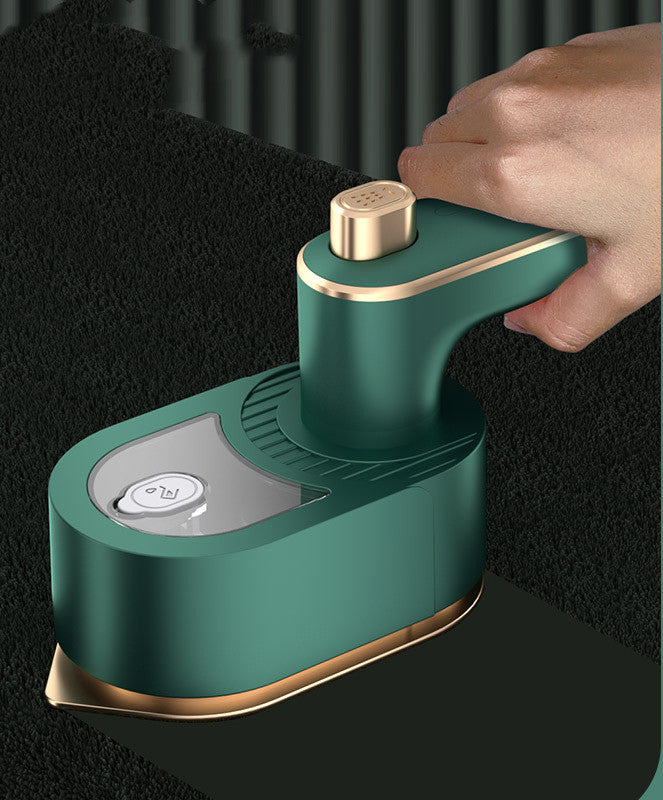 Folding Handheld Garment Steamer – Portable Clothes Steamer (Green/Beige)