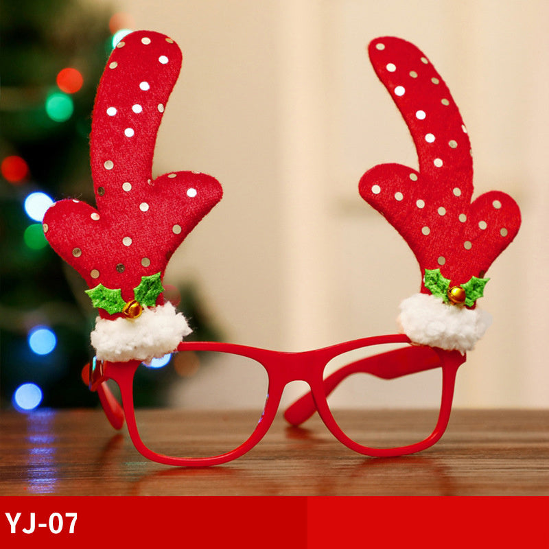 Marco de gafas navideñas, Papá Noel, muñeco de nieve, alce, accesorios de disfraces para niños, decoraciones navideñas para el hogar, decoración navideña