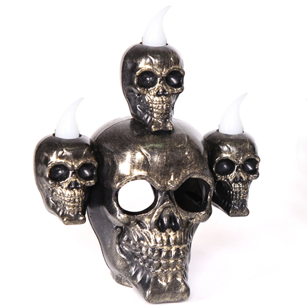 Nueva decoración de Halloween: Calavera de Halloween con adornos de luces.