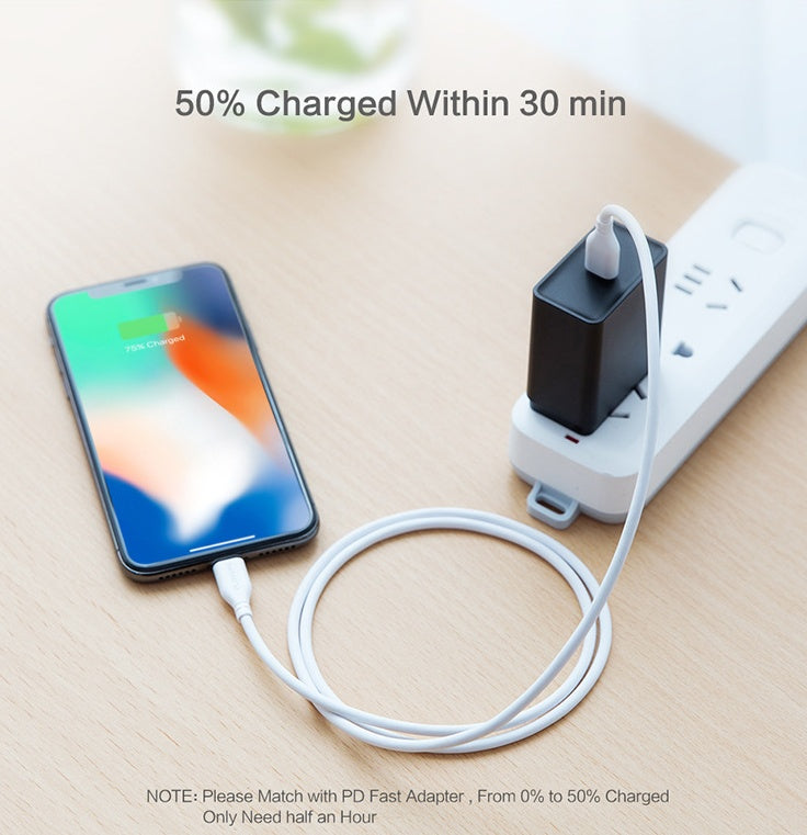 Cable USB-C a Lightning ultrarrápido