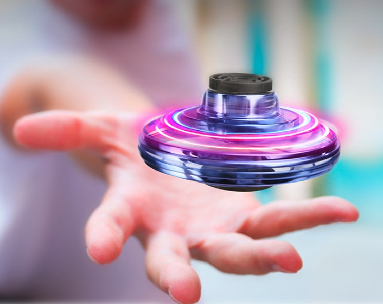 Mini giroscopio de dedo interactivo, juguete de descompresión, dron LED tipo OVNI, helicóptero volador, juguete giratorio para niños