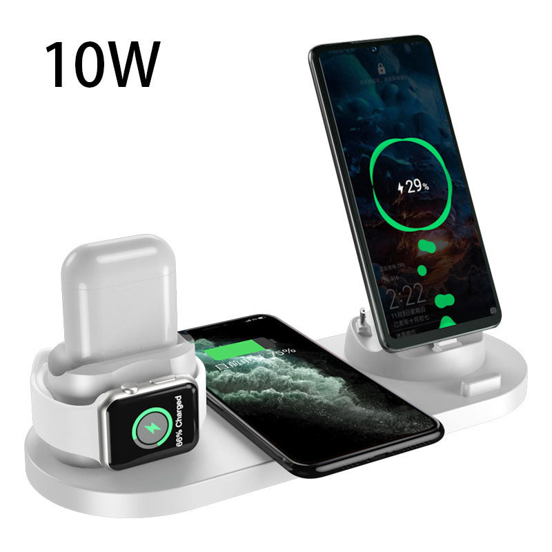Cargador inalámbrico para iPhone, cargador rápido para teléfono, base de carga rápida , reloj, estación de carga 6 en 1