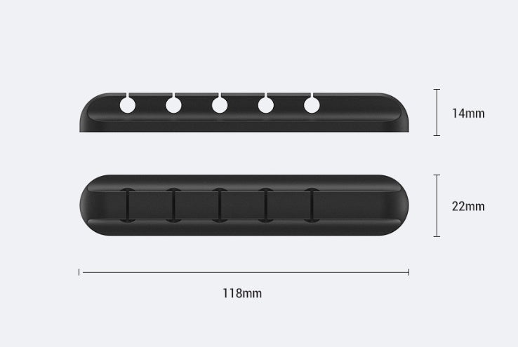 Organizador de cables USB de silicona para escritorio, clips multiusos.