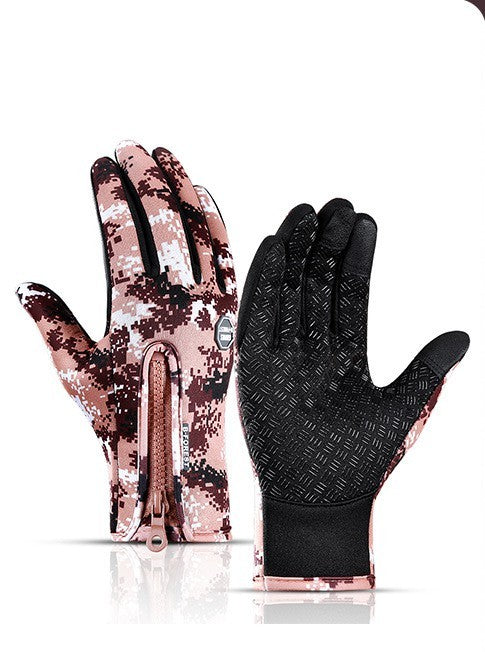 Guantes de invierno para pantalla táctil, para motocicleta, deslizantes, impermeables, deportivos, con forro polar