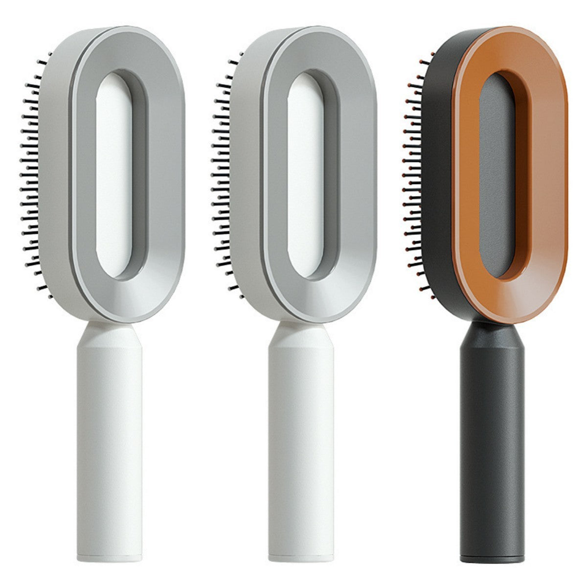 Cepillo autolimpiante para el cabello para mujeres, con una sola tecla, para la pérdida del cabello, masajeador de bolsas de aire, peine para el cuero cabelludo, cepillo antiestático.