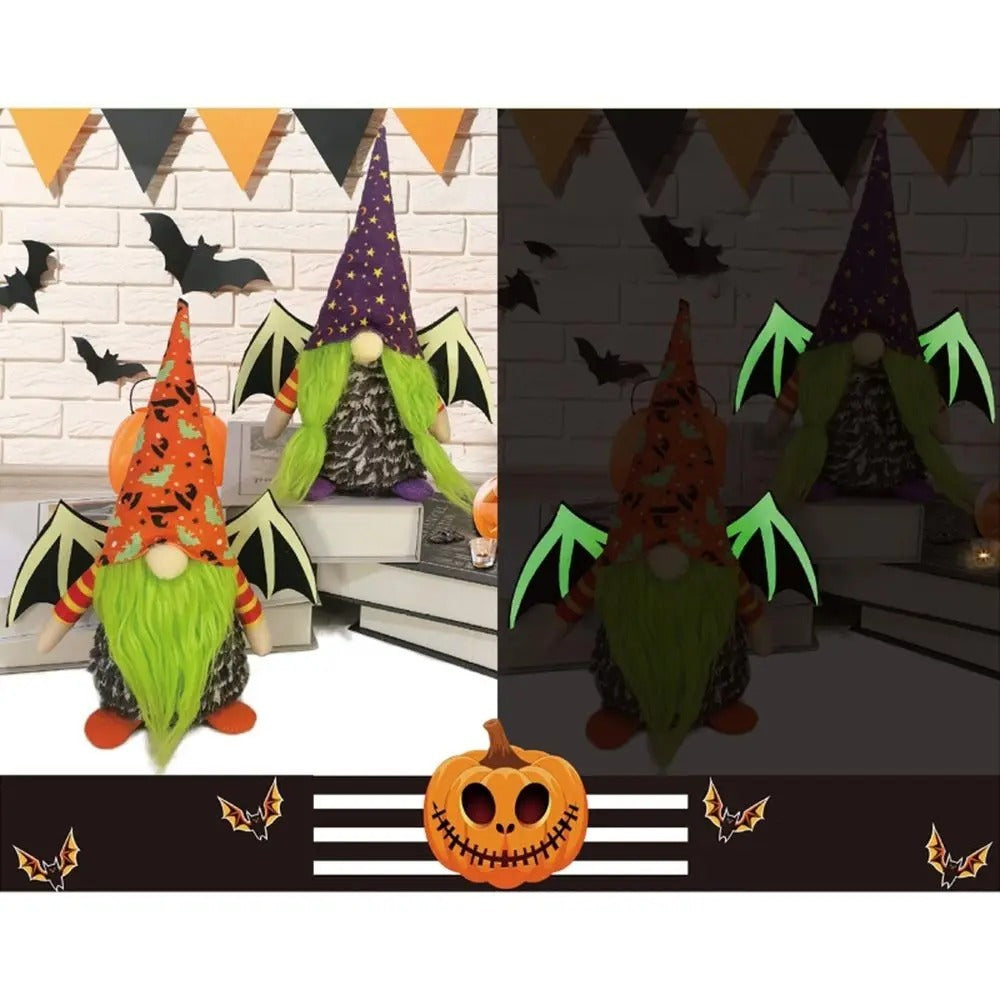 Murciélagos brillantes de Halloween, muñecos sin rostro, decoraciones de Halloween