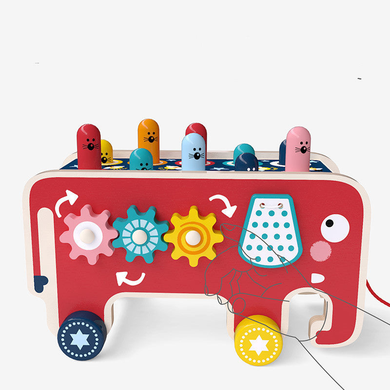 Banco de madera Montessori para niños pequeños, juguete de autobús con animales, juego educativo temprano, regalo para niños, instrumento musical de juguete
