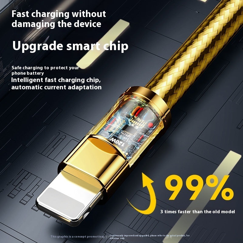 Cable de carga ultrarrápido de 120 W para coche con núcleo de cobre puro