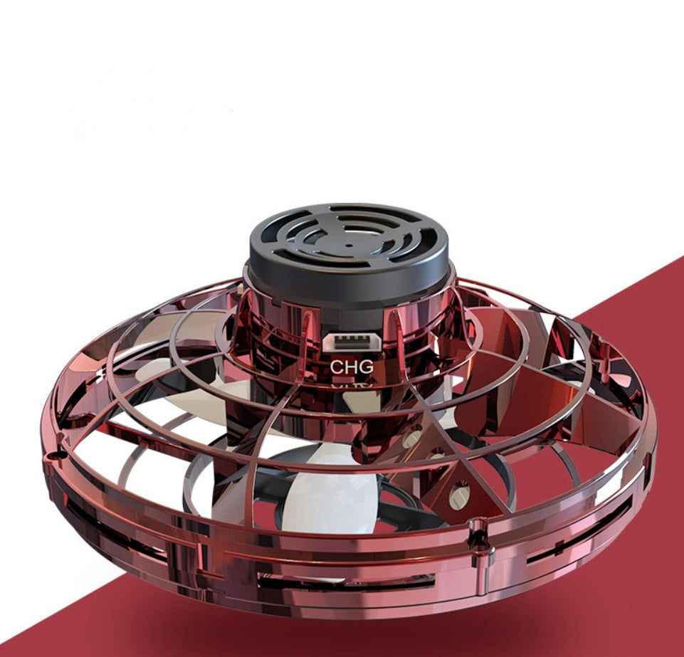 Mini giroscopio de dedo interactivo, juguete de descompresión, dron LED tipo OVNI, helicóptero volador, juguete giratorio para niños