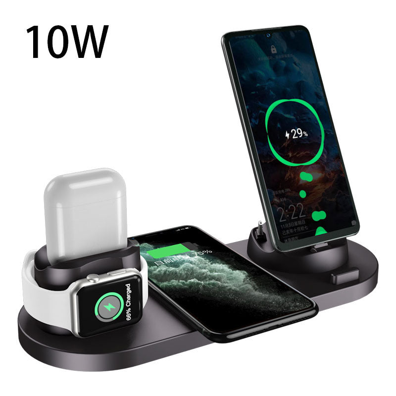 Cargador inalámbrico para iPhone, cargador rápido para teléfono, base de carga rápida , reloj, estación de carga 6 en 1