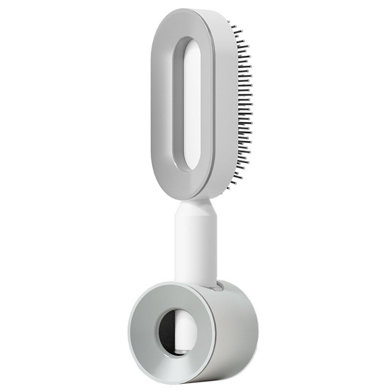 Cepillo autolimpiante para el cabello para mujeres, con una sola tecla, para la pérdida del cabello, masajeador de bolsas de aire, peine para el cuero cabelludo, cepillo antiestático.