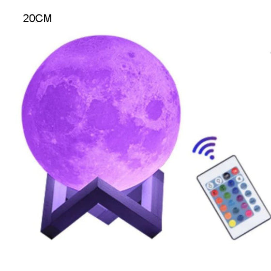 16-Color Moon Lamp with Stand & Remote