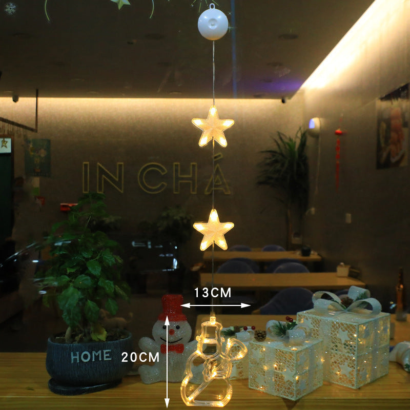 3 luces LED navideñas con forma de estrella para colgar en el árbol de Navidad, adornos para ventanas, decoración para el hogar, Navidad, Año Nuevo