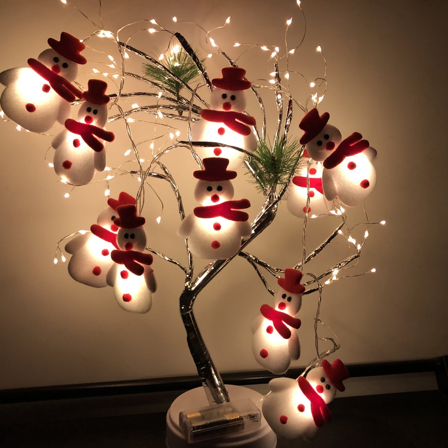 Guirnalda de luces LED con forma de muñeco de nieve para decoración navideña, decoración para el hogar, adorno navideño de Año Nuevo