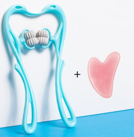Masajeador de cuello manual de seis ruedas con rodillos de masaje para aliviar el dolor.