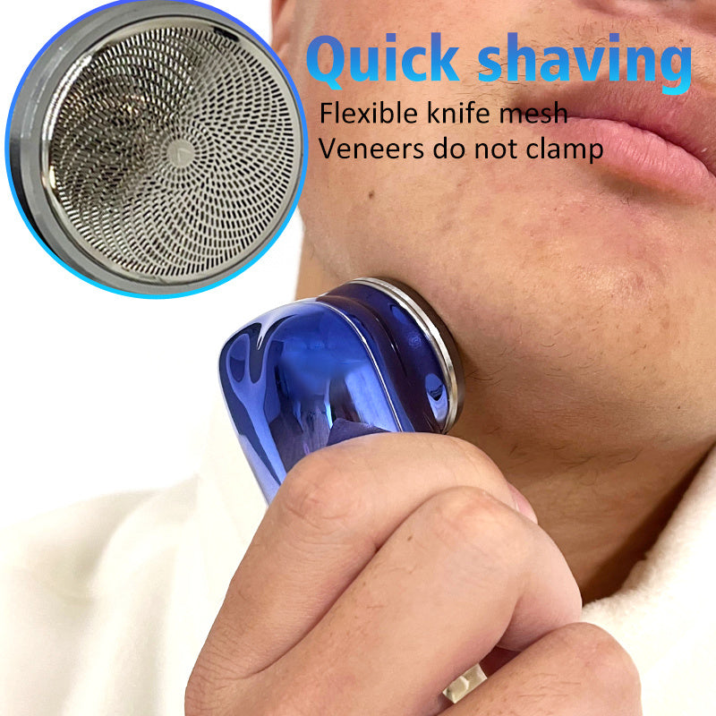Mini afeitadora facial inalámbrica portátil, recargable por USB, eléctrica, en seco y húmedo, sin dolor, tamaño pequeño, para hombres.