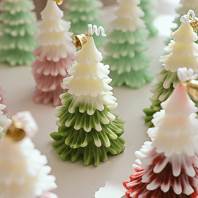 Vela de Feliz Navidad 3D con forma de árbol de Navidad, velas de aromaterapia, adornos para Navidad, fiesta de Año Nuevo, decoración del hogar, regalo de Navidad