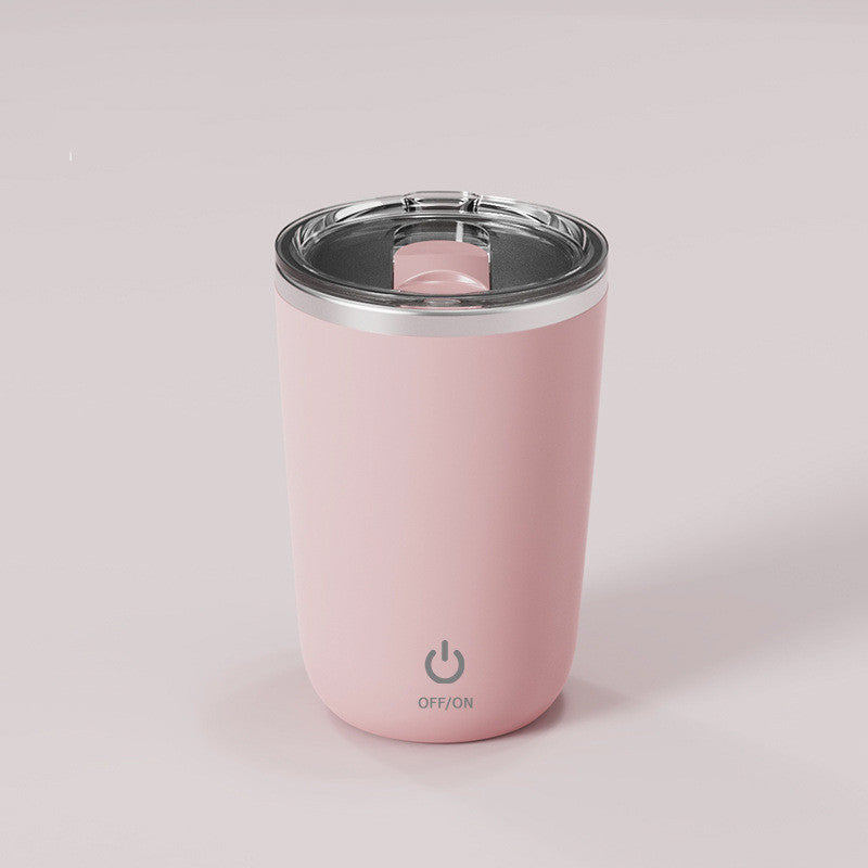 Taza automática de 350 ml con agitación automática, taza para mezclar café, leche y jugo, eléctrica de acero inoxidable con rotación lenta.