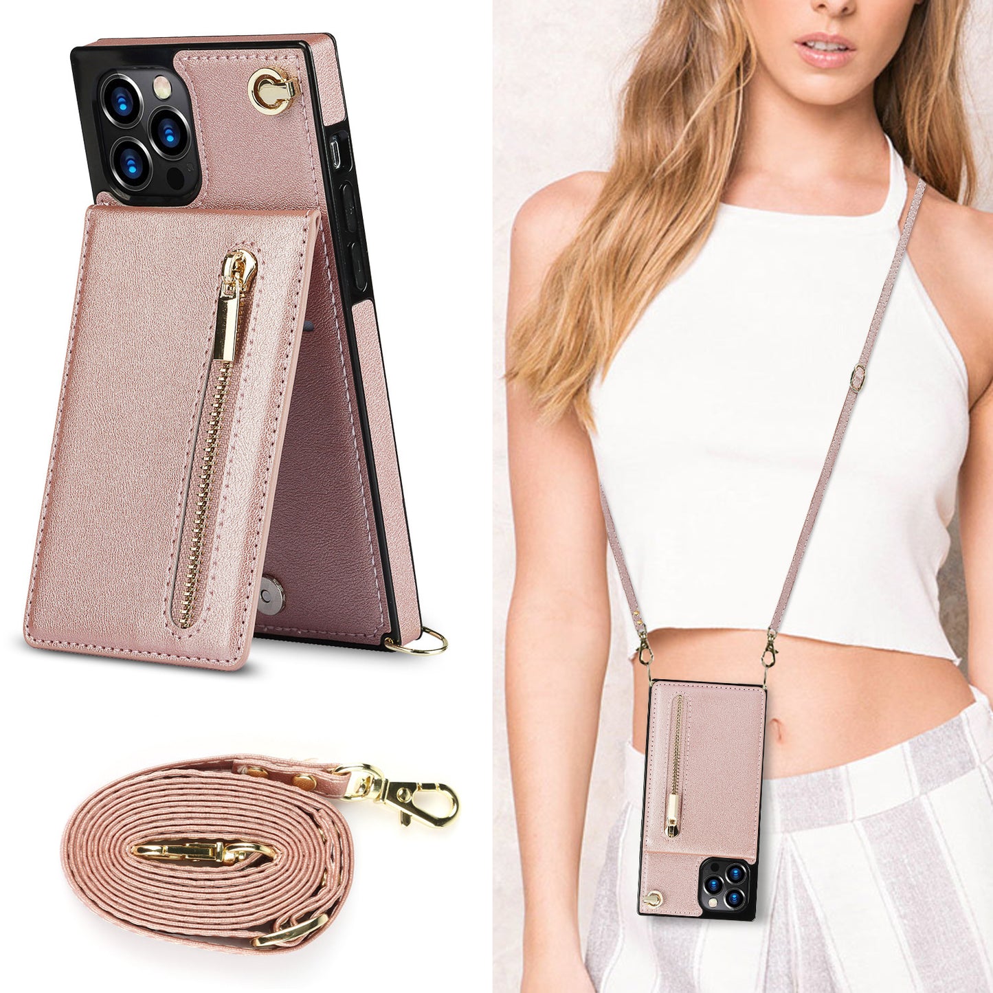 Funda para teléfono con cremallera Funda para teléfono bandolera