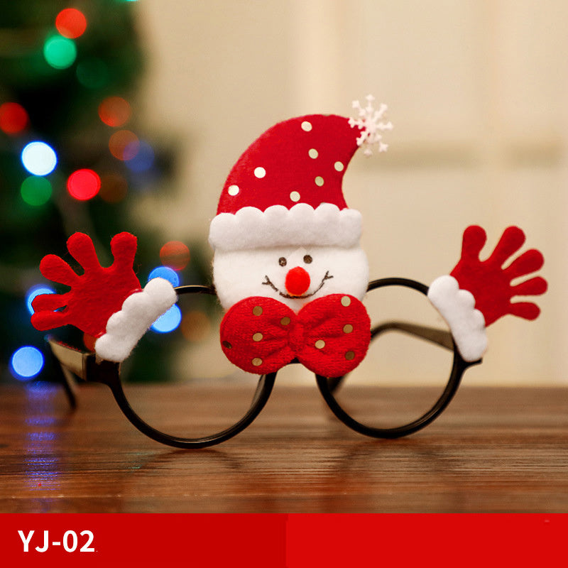 Marco de gafas navideñas, Papá Noel, muñeco de nieve, alce, accesorios de disfraces para niños, decoraciones navideñas para el hogar, decoración navideña