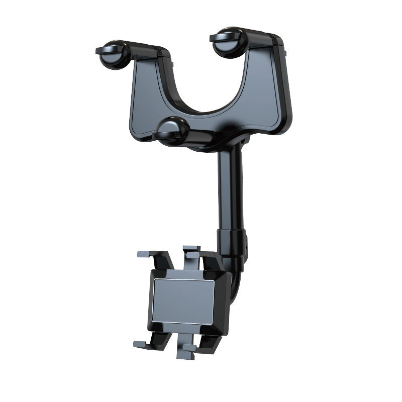 Soporte para teléfono con espejo retrovisor para coche, giratorio y retráctil, multifuncional, 360 grados, apto para todos los teléfonos móviles y coches.