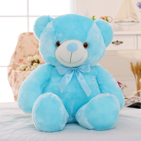 Oso de peluche LED creativo con luz, peluche colorido y brillante, regalo de Navidad para niños, almohada