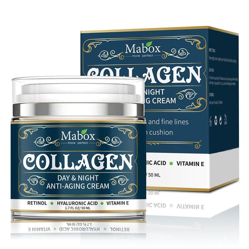 Crema facial hidratante de colágeno, productos para el cuidado de la piel, crema facial antienvejecimiento, hidratante y eliminador de arrugas.