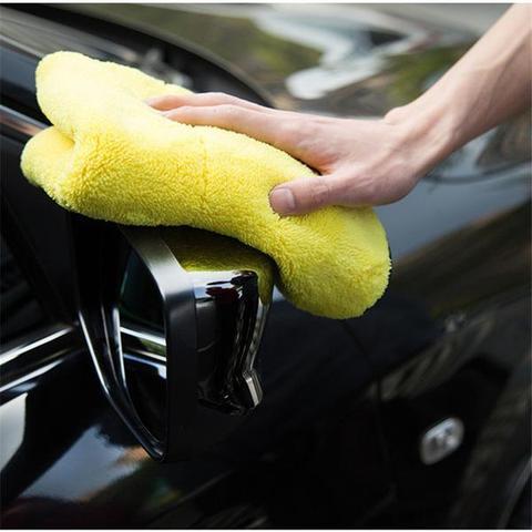 Toalla de lavado de coche de dos colores, de doble cara y de doble uso