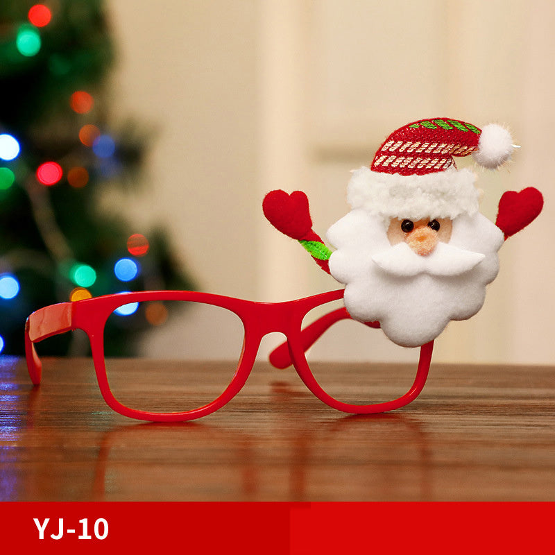 Marco de gafas navideñas, Papá Noel, muñeco de nieve, alce, accesorios de disfraces para niños, decoraciones navideñas para el hogar, decoración navideña