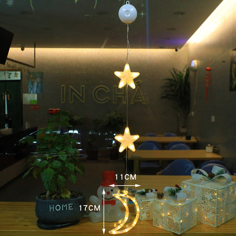 3 luces LED navideñas con forma de estrella para colgar en el árbol de Navidad, adornos para ventanas, decoración para el hogar, Navidad, Año Nuevo
