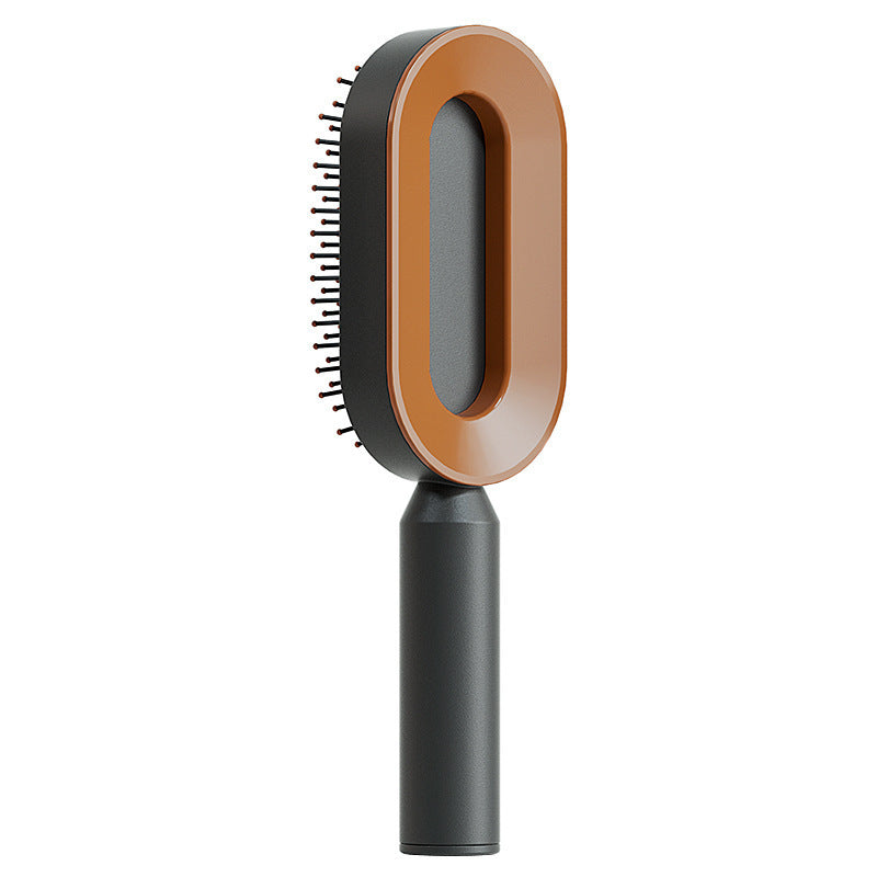 Cepillo autolimpiante para el cabello para mujeres, con una sola tecla, para la pérdida del cabello, masajeador de bolsas de aire, peine para el cuero cabelludo, cepillo antiestático.