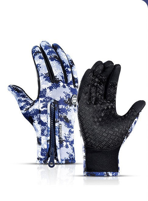 Guantes de invierno para pantalla táctil, para motocicleta, deslizantes, impermeables, deportivos, con forro polar