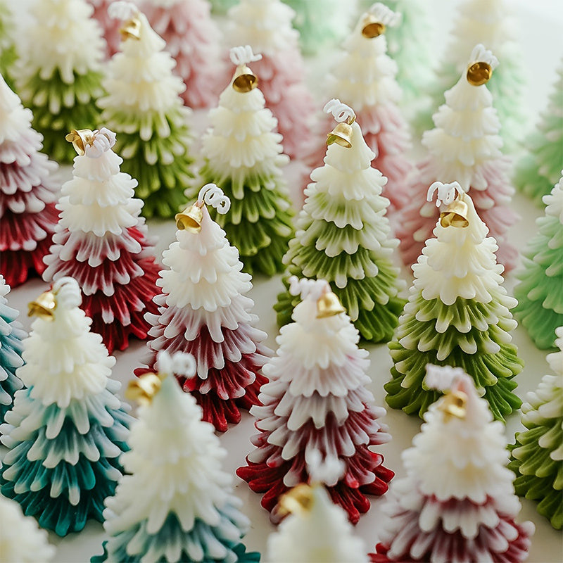 Vela de Feliz Navidad 3D con forma de árbol de Navidad, velas de aromaterapia, adornos para Navidad, fiesta de Año Nuevo, decoración del hogar, regalo de Navidad