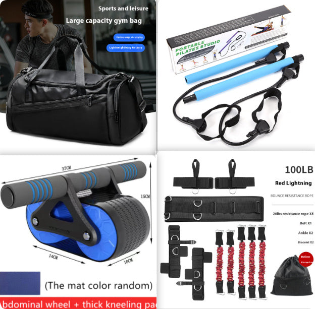 Ejercitador abdominal de doble rueda, con rebote automático, rodillo para abdominales, gimnasio, deportes