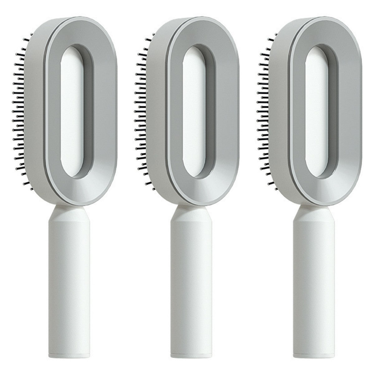 Cepillo autolimpiante para el cabello para mujeres, con una sola tecla, para la pérdida del cabello, masajeador de bolsas de aire, peine para el cuero cabelludo, cepillo antiestático.