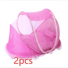 Red de cuna plegable para bebé con almohada (juego de 2 piezas)