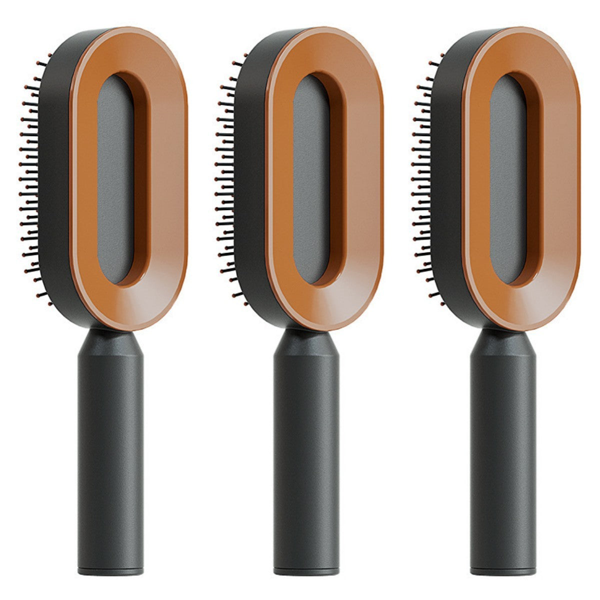Cepillo autolimpiante para el cabello para mujeres, con una sola tecla, para la pérdida del cabello, masajeador de bolsas de aire, peine para el cuero cabelludo, cepillo antiestático.