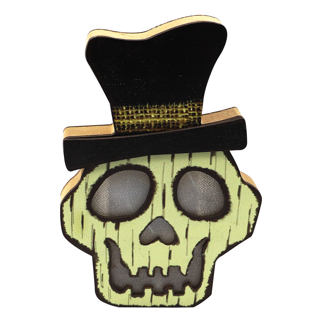 Lámpara de calabaza de madera creativa para Halloween, decoraciones de Halloween