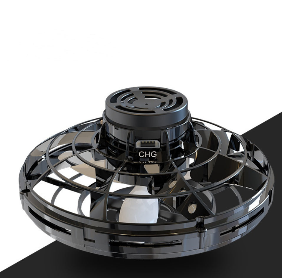 Mini giroscopio de dedo interactivo, juguete de descompresión, dron LED tipo OVNI, helicóptero volador, juguete giratorio para niños
