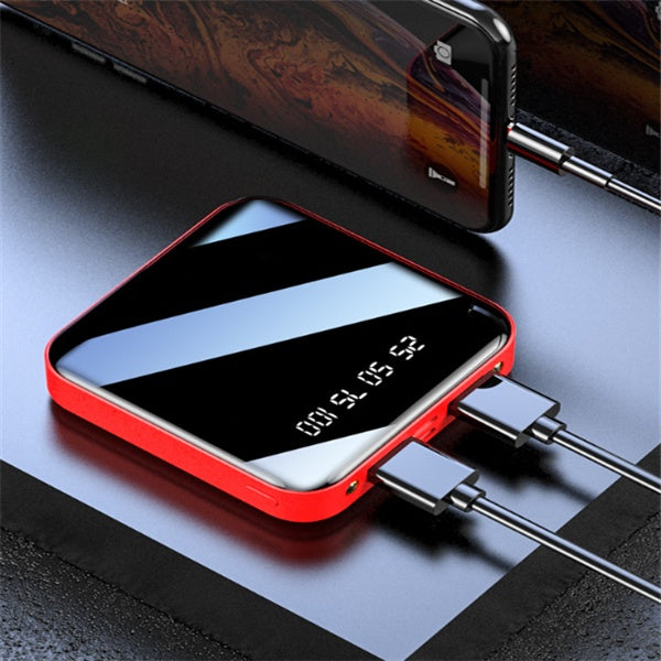 Mini banco de energía de 20000 mAh con pantalla digital y espejo portátil