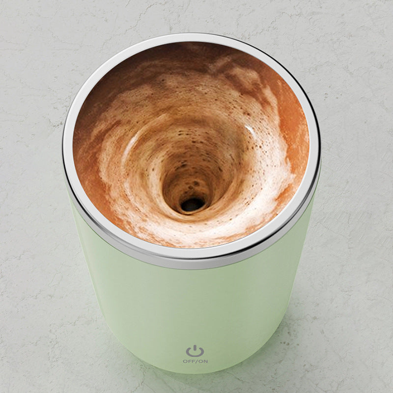 Taza automática de 350 ml con agitación automática, taza para mezclar café, leche y jugo, eléctrica de acero inoxidable con rotación lenta.